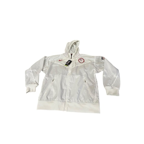 Team USA Nike 2020 Summer Olympics Windrunner Full-Zip Jacket Mens Size L White - Picture 1 of 12